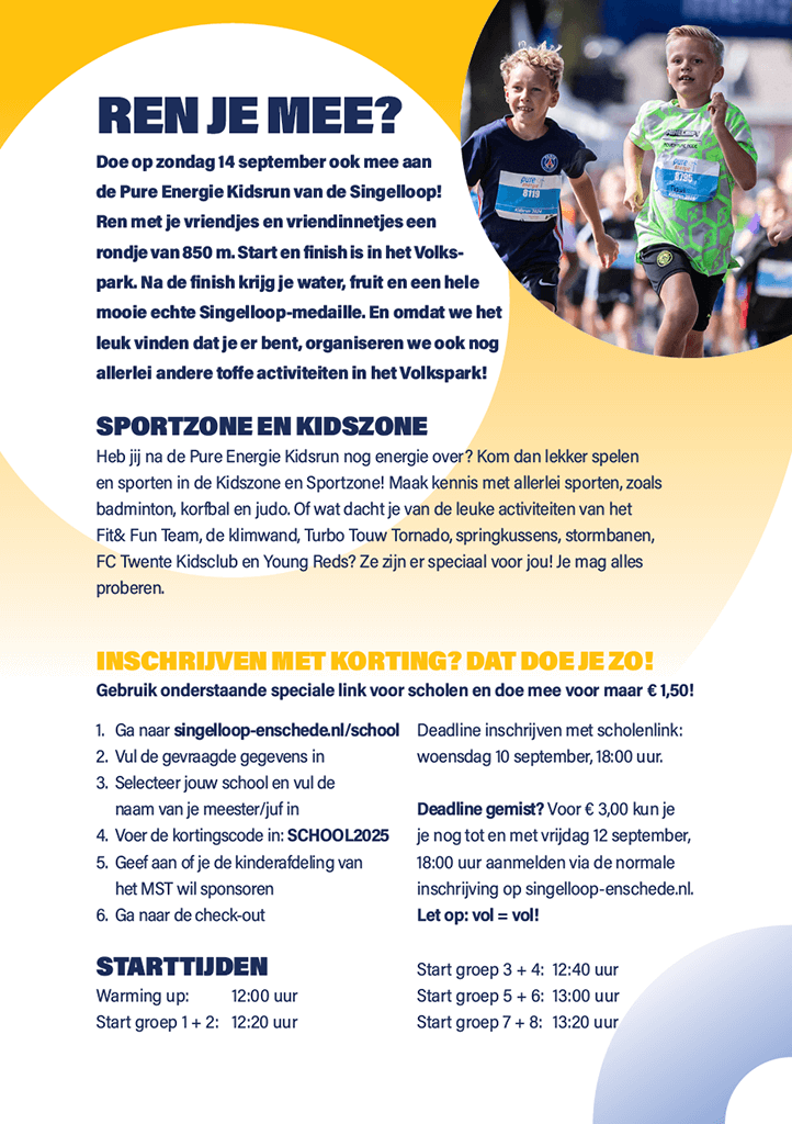 Singelloop 2025 flyer A5 kidsrun2